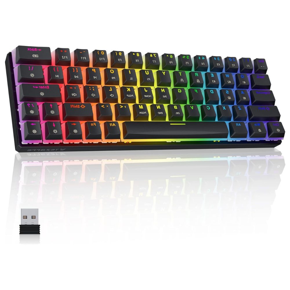 TEZARRE TK-63 Pro RGB WiRELESS MECHANiCAL GAMiNG KEYBOARD Bk