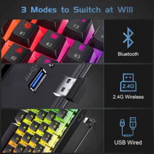 TEZARRE TK-63 Pro RGB WiRELESS MECHANiCAL GAMiNG KEYBOARD Bk