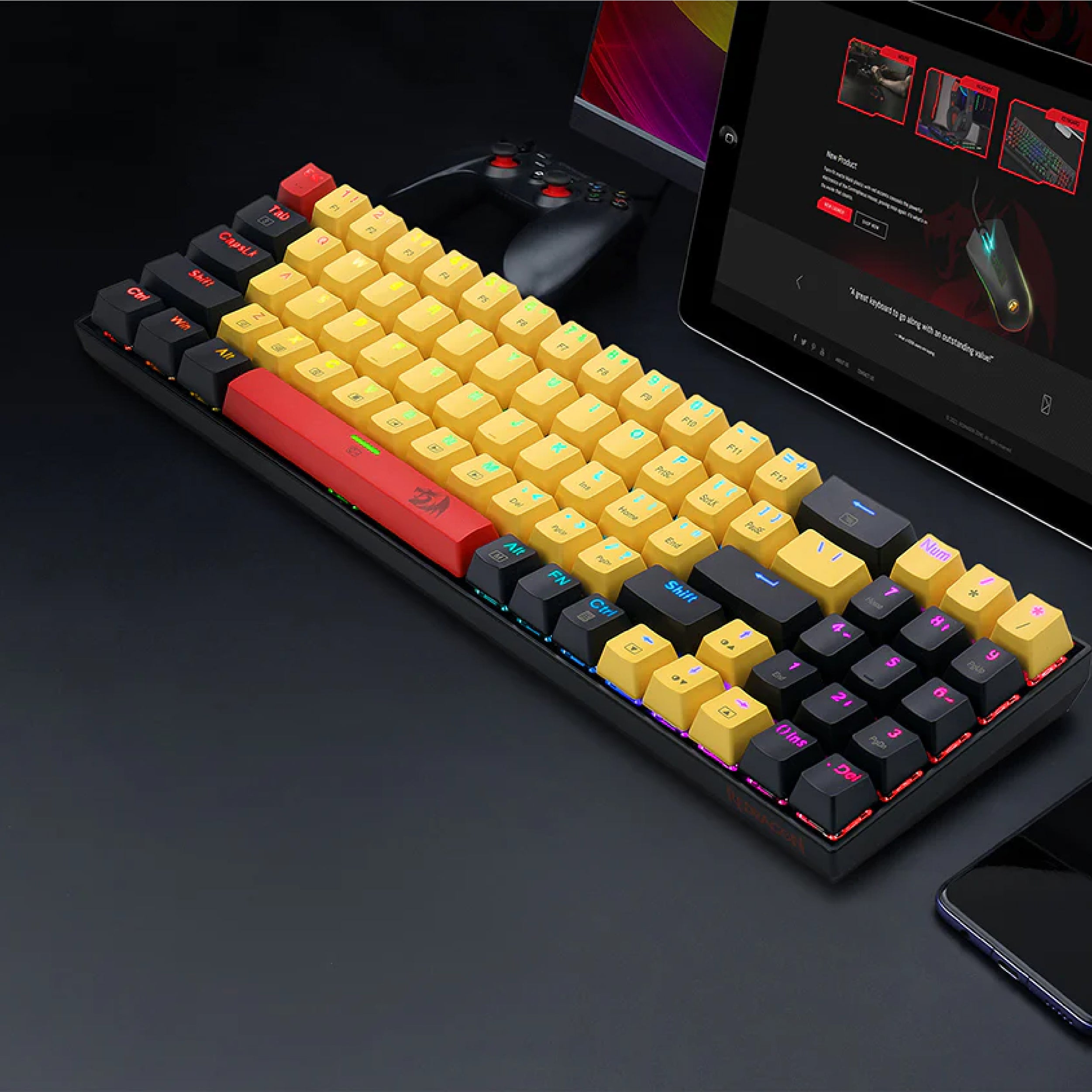 Redragon Keyboard K688 RGB Black