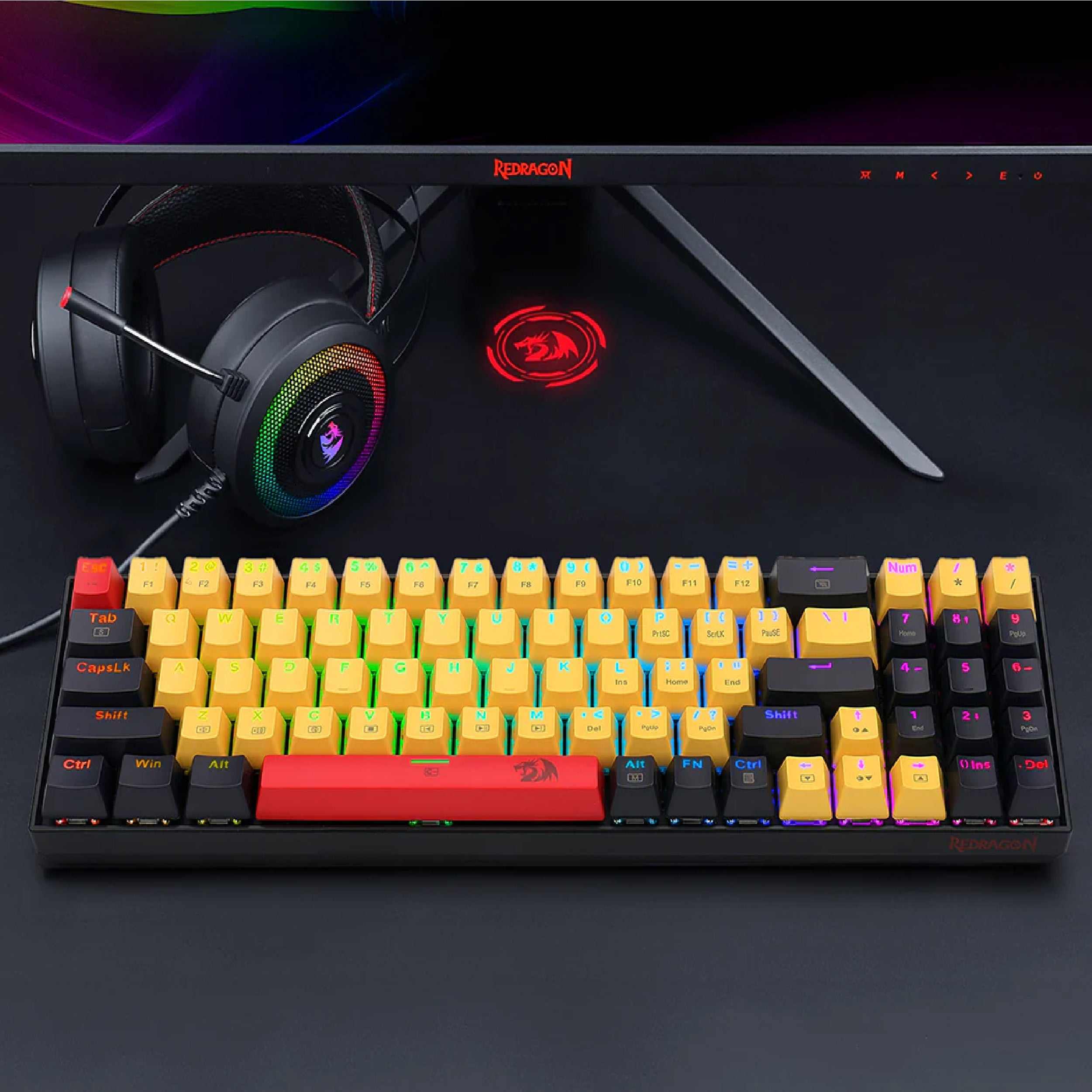 Redragon Keyboard K688 RGB Black
