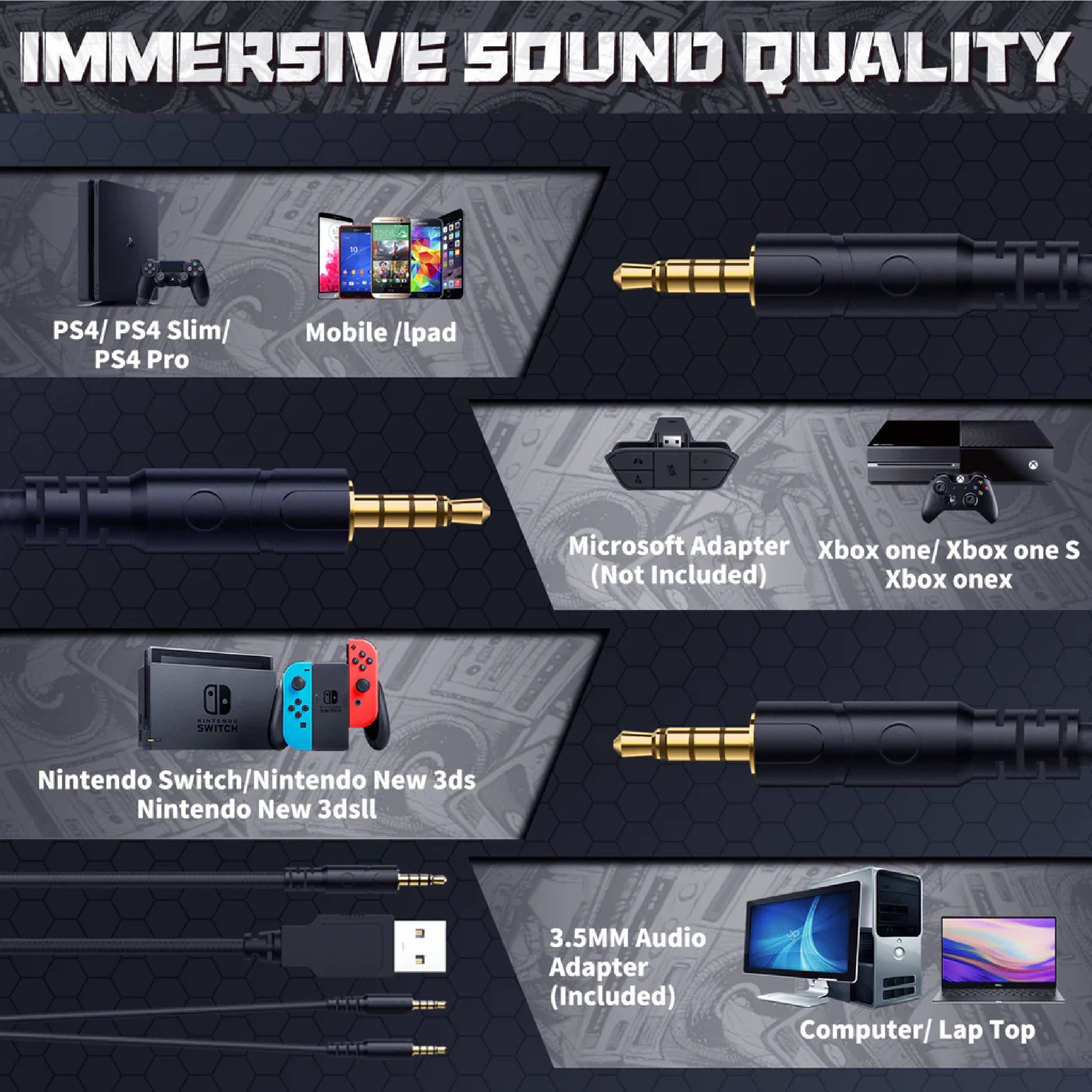 Onikuma K19 RGB Wired Stereo Gaming Headset with True Noise Cancellation