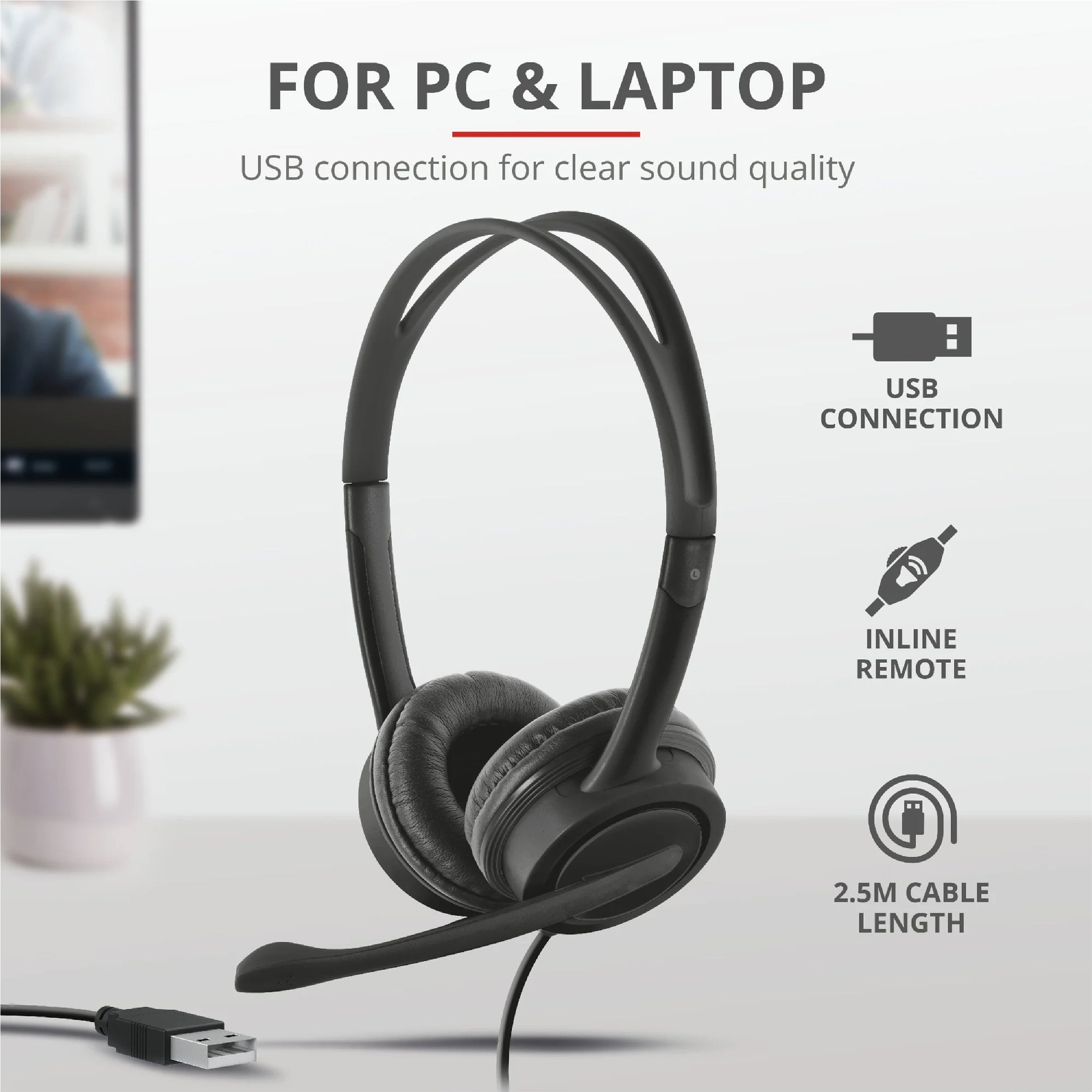 Trust Mauro Headset USB with Microphone